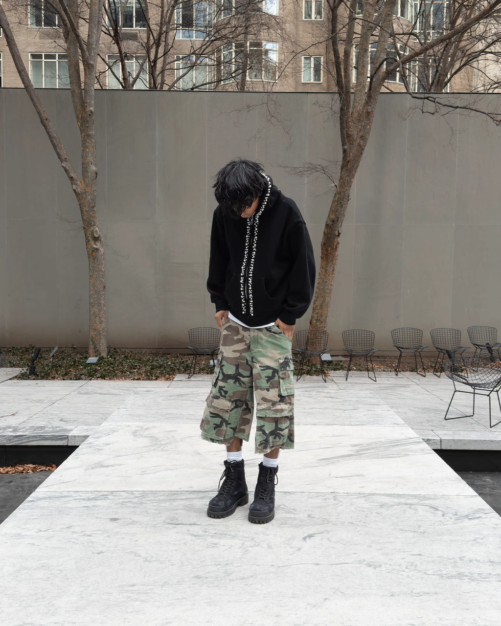 Green Camo Cargo Shorts