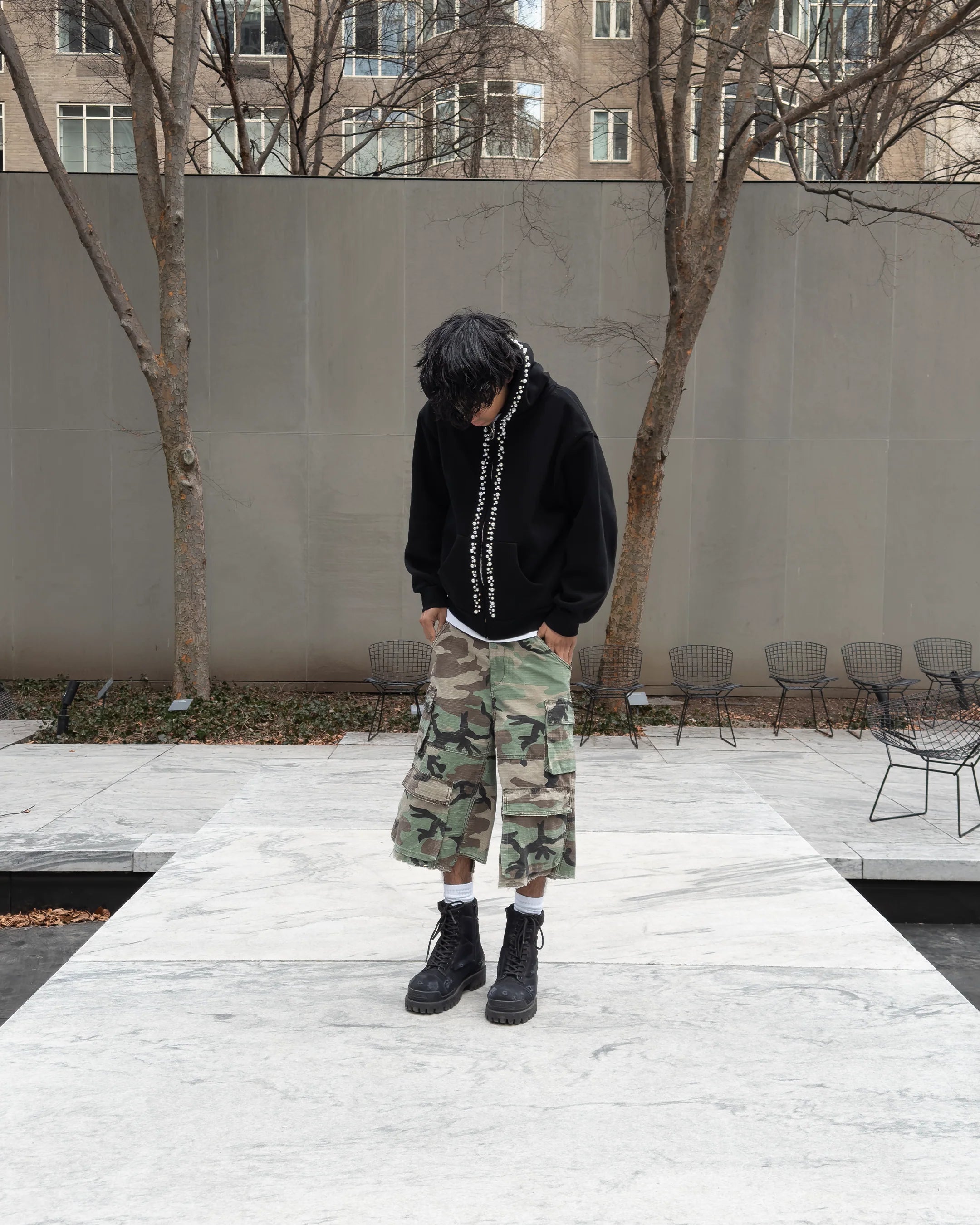 Green Camo Cargo Shorts