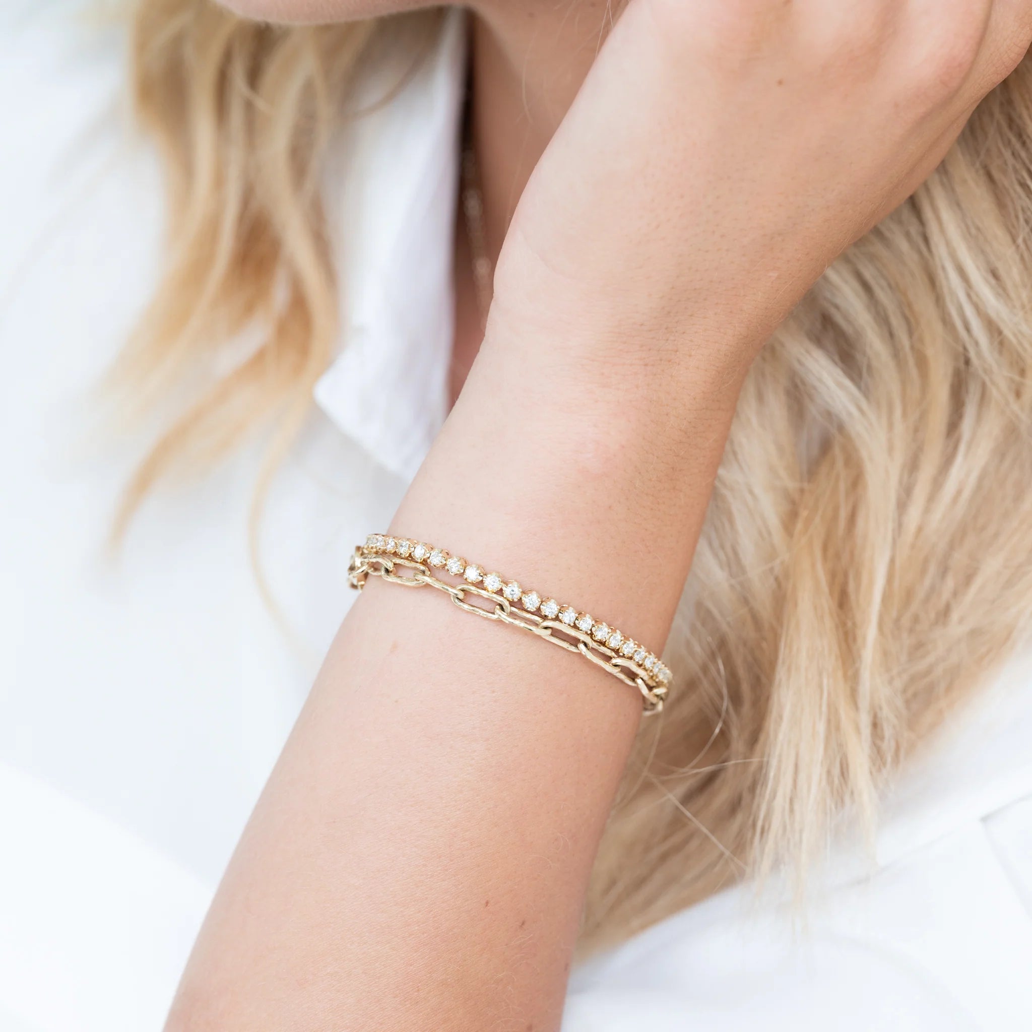 The Hammered Chain Link Bracelet