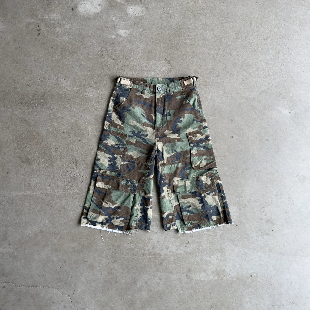 Green Camo Cargo Shorts