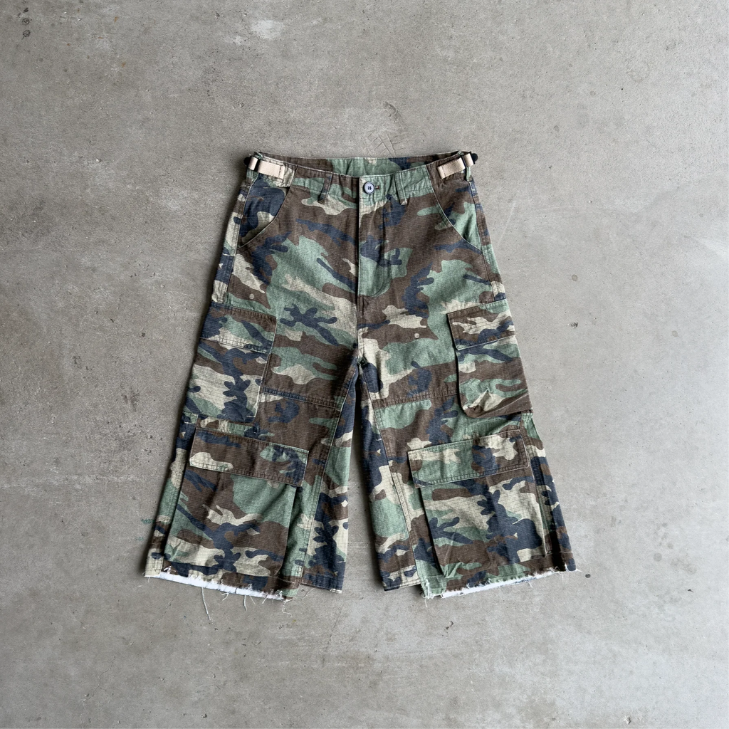 Green Camo Cargo Shorts