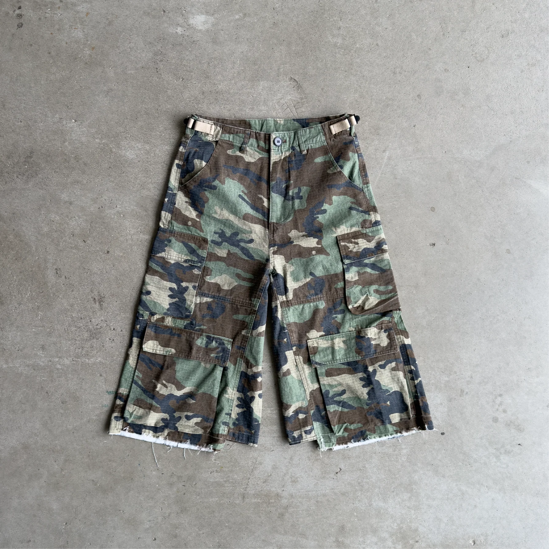 Green Camo Cargo Shorts