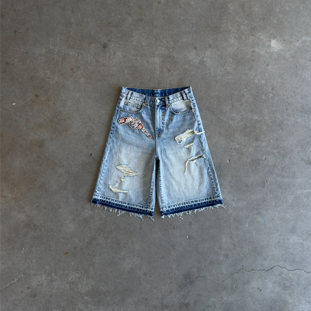 Vintage Blue Pistol Jorts