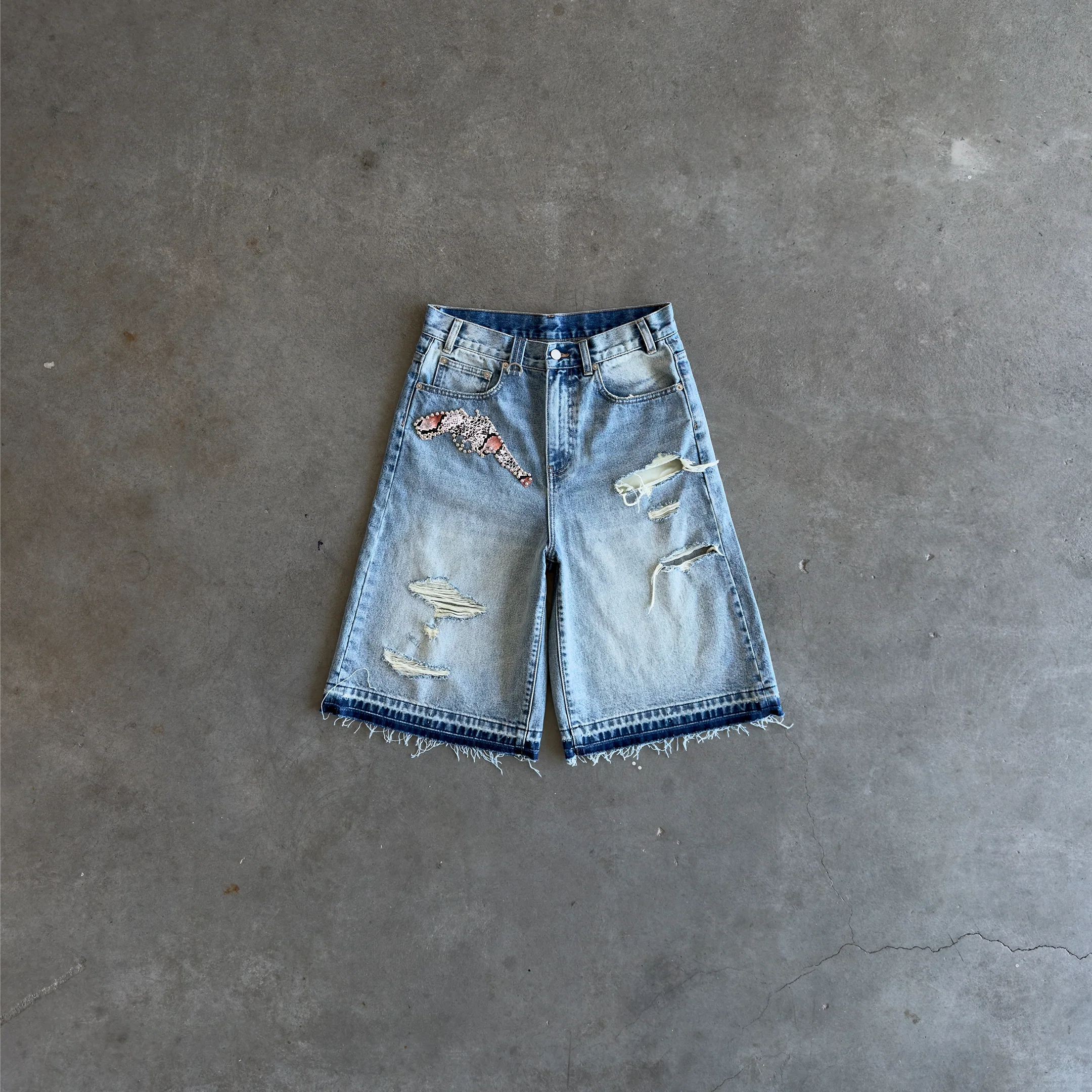 Vintage Blue Pistol Jorts