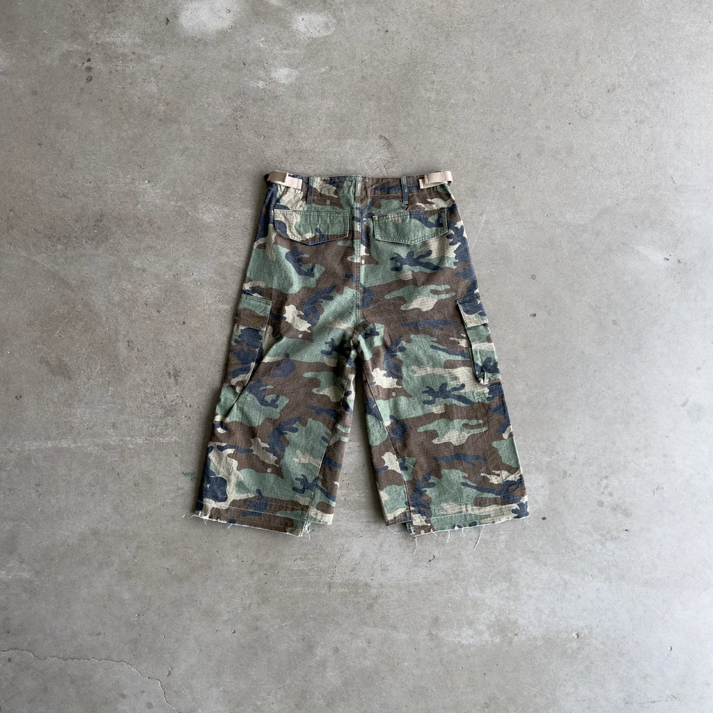 Green Camo Cargo Shorts